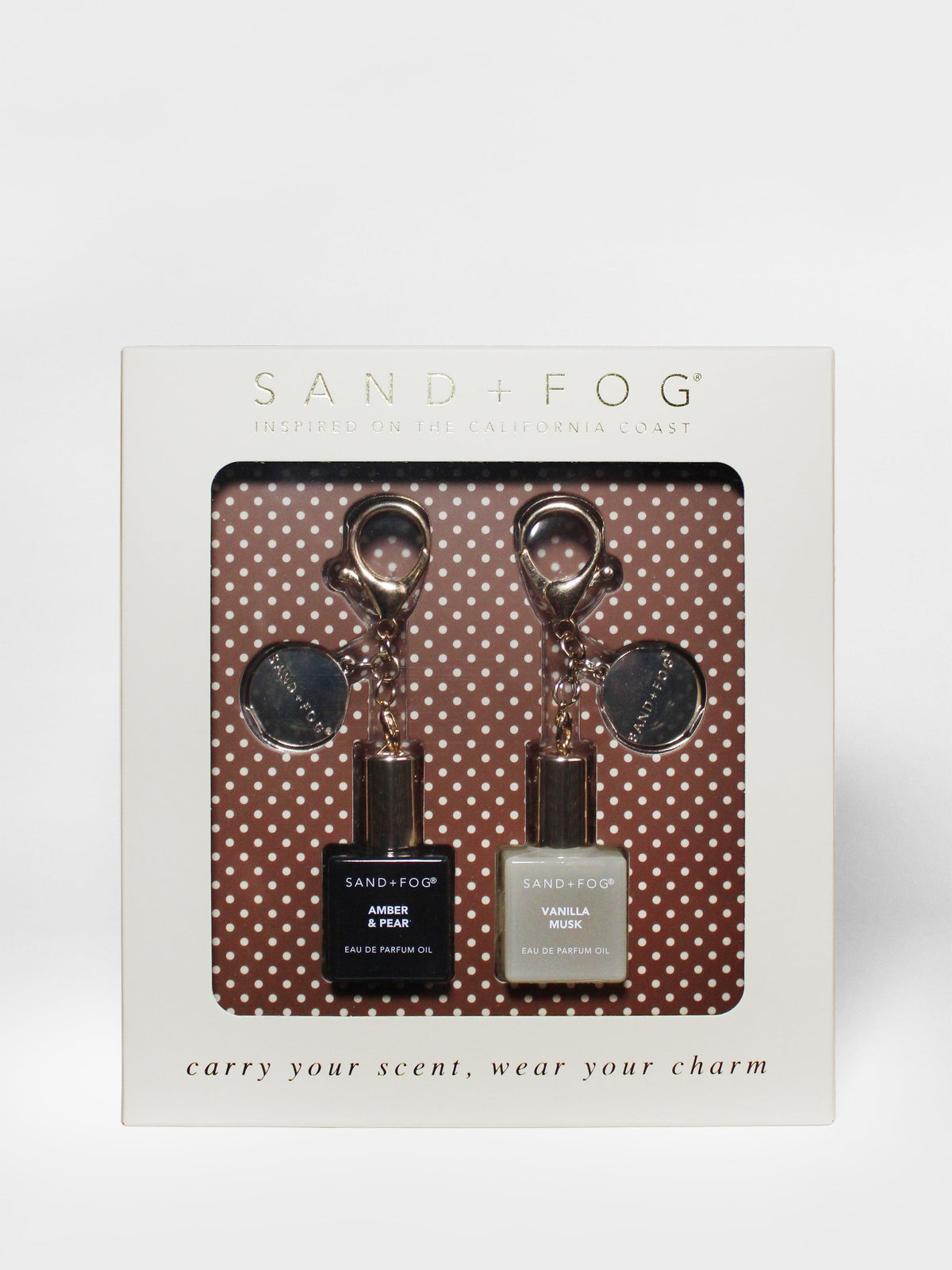 Practical Bag Charm Perfume Oil Rollerball Set - Amber & Pear + Vanilla Musk